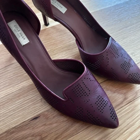 Cole Haan Grand Os Neara Womens Burgundy Leather Heels Pumps Shoes Size 8. - Picture 4 of 7